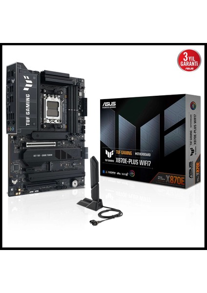 Tuf Gamıng X870E-PLUS Wıfı7, 4xddr5, 4xm.2, Hdmı, 2xdp, Type-C, Pcıe 5.0, 2xwi-Fi 7, Bluetooth V5.4, Am5 Soket Gamıng Anakart