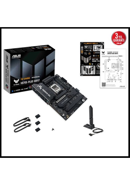 Tuf Gamıng X870E-PLUS Wıfı7, 4xddr5, 4xm.2, Hdmı, 2xdp, Type-C, Pcıe 5.0, 2xwi-Fi 7, Bluetooth V5.4, Am5 Soket Gamıng Anakart indirimleri