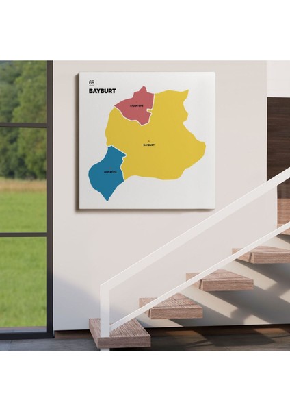 Bayburt Ili ve Ilçeler Haritası Dekoratif Kanvas Tablo 1289 fırsatları