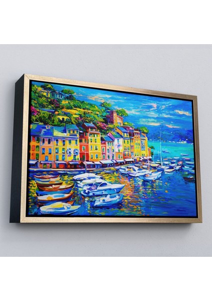 Çerçeveli Liman Tekneleri Yağlıboya Görünüm Dekoratif Kanvas Duvar TABLOSU-3461 modelleri