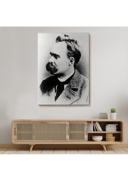 Friedrich Nietzsche Siyah Beyaz Dekoratif Kanvas TABLO-5963