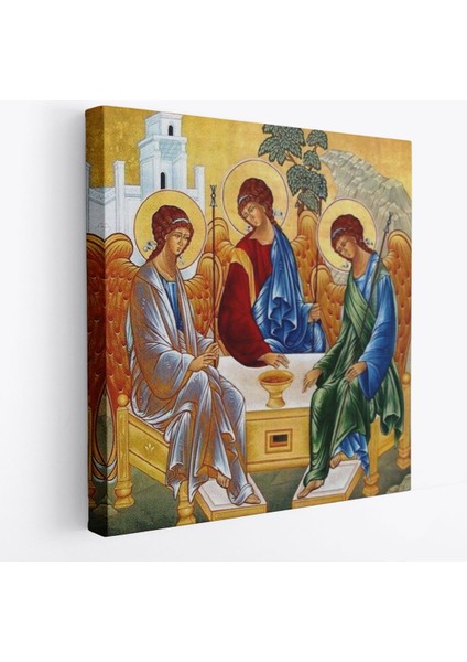 Andrei Rublev Tarafından Kutsal Üçleme Kanvas Tablo, Hristiyan Kilise HEDIYESI-5327