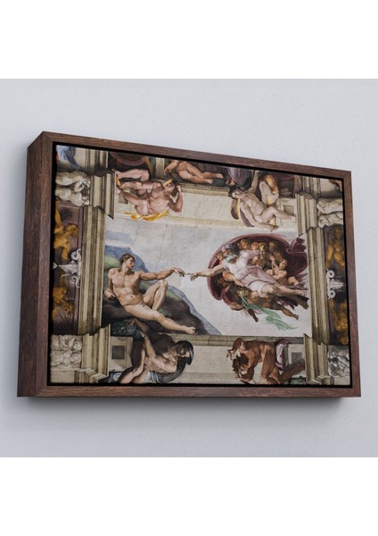 çerçeveli yaratılışı uzanan eller kanvas tablo, eli, tanrının elı-5187