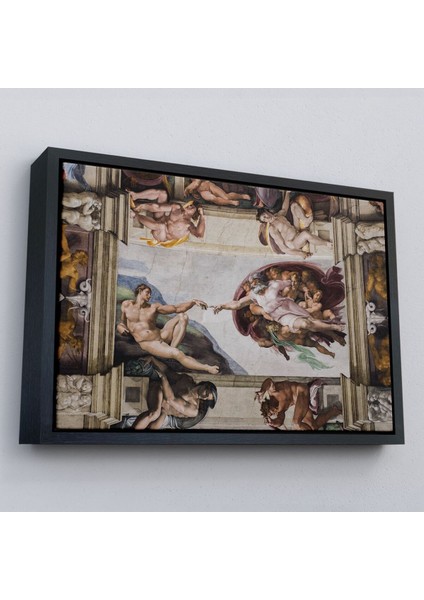 çerçeveli yaratılışı uzanan eller kanvas tablo, eli, tanrının elı-5187 modelleri