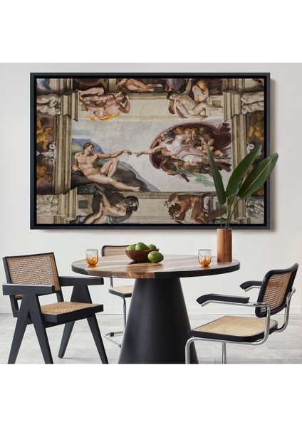 çerçeveli yaratılışı uzanan eller kanvas tablo, eli, tanrının elı-5187