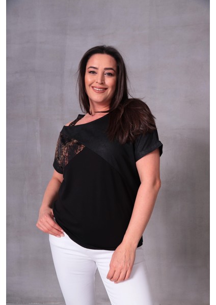 Kadın Büyük Beden Leopar Baskılı Askılı Bluz modelleri