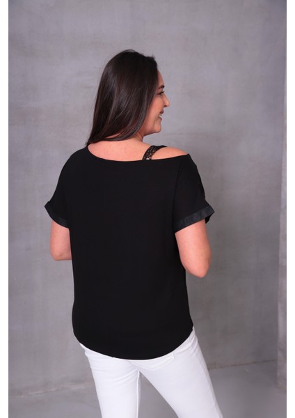 Kadın Büyük Beden Leopar Baskılı Askılı Bluz fırsatları