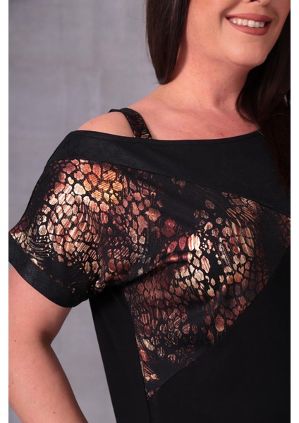 Kadın Büyük Beden Leopar Baskılı Askılı Bluz indirimleri