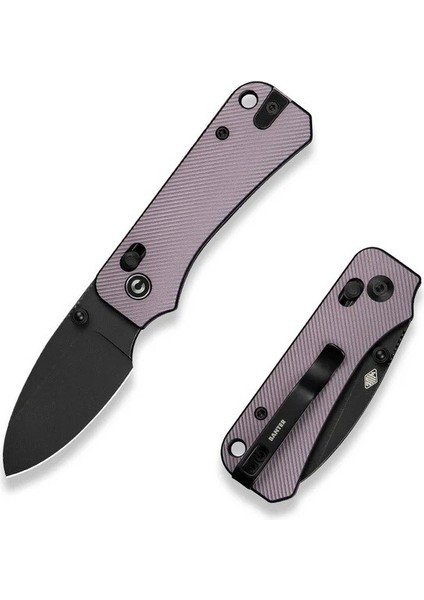 Baby Banter 2 Thumb Stud & Crossbar Lock Knife Purple Aluminum Handle Black Stonewashed Çakı fiyatları