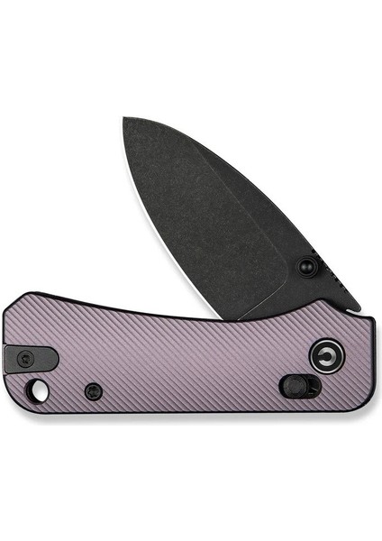 Baby Banter 2 Thumb Stud & Crossbar Lock Knife Purple Aluminum Handle Black Stonewashed Çakı fırsatları
