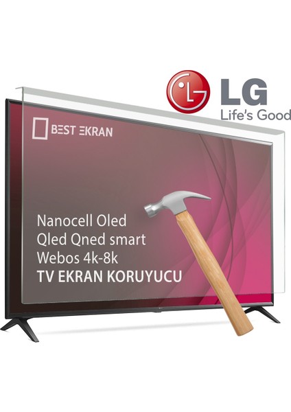 Lg 55QNED70A6A Tv Ekran Koruyucu - Lg 55" Inç 139CM Ekran Qned Kırılmaz Koruyucu