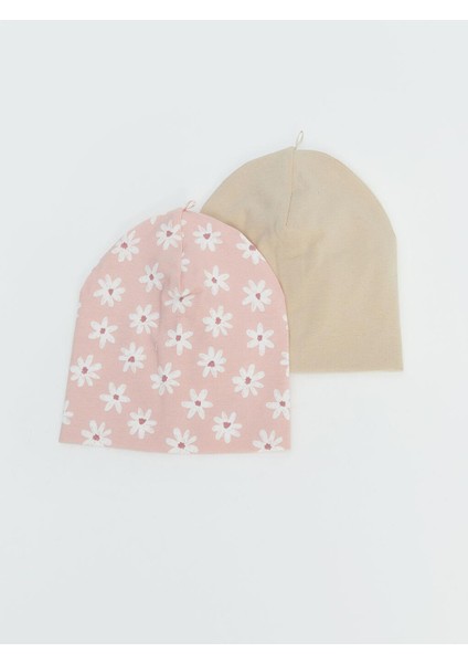 Baskılı Kız Bebek 2'li Bere (W5)