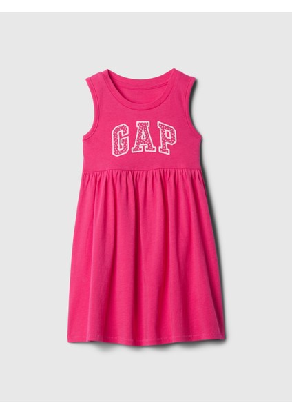 Kız Bebek Pembe Gap Logo Elbise