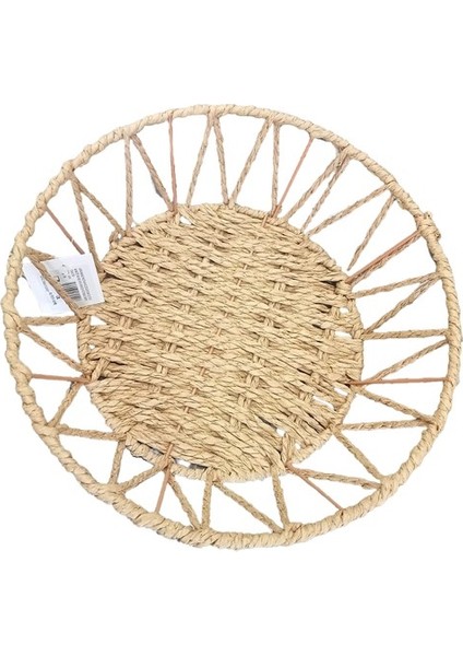 Doğal Örgü Yuvarlak Sepet