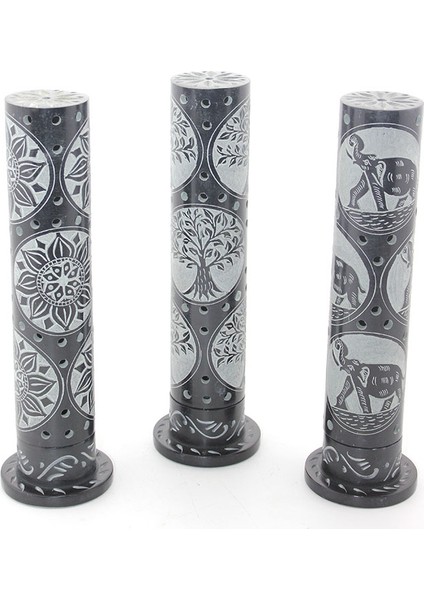 Obsidian Taşı Işlemeli Kule Tütsülük Model 2