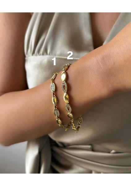Xuping 14 K Altın Rengi Vip Seri Badem Bileklik 17+2 cm 2 Numaralı Ürün