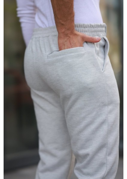 Erkek Beli Bağcıklı Duble Paça Örme Pamuklu Kumaş Jogger Pantolon modelleri