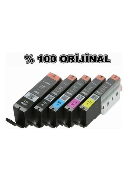Pgı 550PGBK/CLI 551BK/551C/551M/551Y 5 Li Orijinal Kartuş Set fiyatları