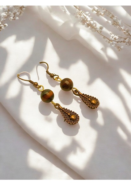 Kaplan Gözü Doğal Taş Takı Seti – Ayarlanabilir Bileklik ve Sallantılı Küpe – Enerji Taşı – Kadın Bijuteri Hediyelik Takı 2’li Set modelleri