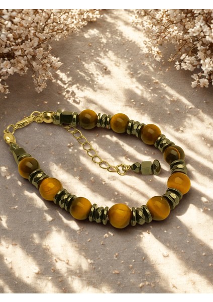 Kaplan Gözü Doğal Taş Takı Seti – Ayarlanabilir Bileklik ve Sallantılı Küpe – Enerji Taşı – Kadın Bijuteri Hediyelik Takı 2’li Set indirimleri