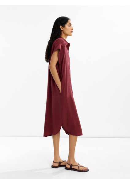 Kırışık Efektli Gömlek Elbise modelleri