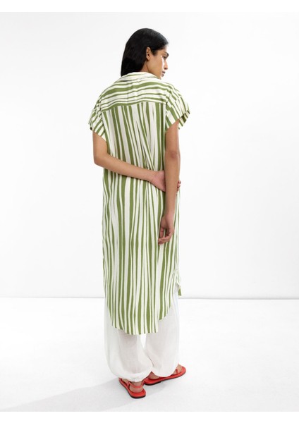 Çizgili Gömlek Elbise modelleri