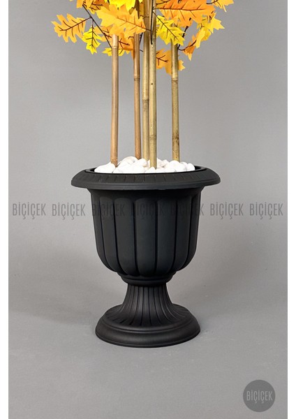 Yapay Bambu Gövdeli Sonbahar Çınar Ağacı 170CM 5 Bambulu Antrasit Renk Nergis Saksıda Yapay Ağaç fiyatları