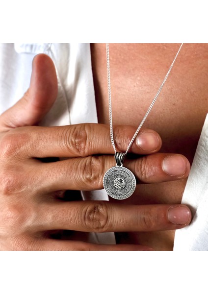 Gümüş Ayetel Kürsi Dualı Kolye 925 Ayar Gümüş Üzeri Besmele ve Ayet-El Kürsi Yazılı Unisex Kolye fiyatları