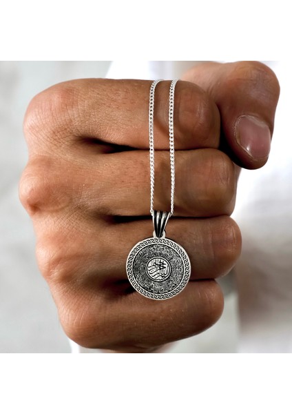 Gümüş Ayetel Kürsi Dualı Kolye 925 Ayar Gümüş Üzeri Besmele ve Ayet-El Kürsi Yazılı Unisex Kolye fırsatları