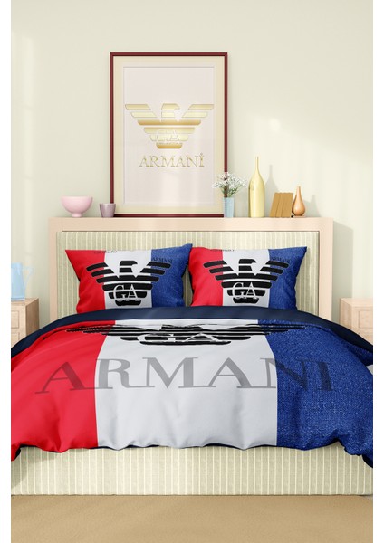 Marka Nevresim Takımı Çift Kişilik Pamuklu Saten Kumaş 6 Parça 3D Dijital Baskı Duvet Cover Set Model No:4 fiyatları