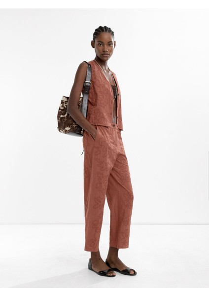 %100 Pamuk Nakışlı Pantolon