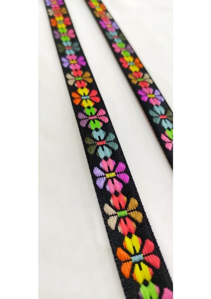 Renkli Çiçek Desen Dar Dokuma Şerit fiyatları