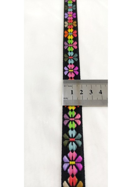 Renkli Çiçek Desen Dar Dokuma Şerit modelleri