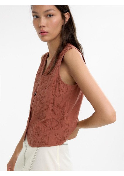 %100 Pamuk Nakışlı Yelek fırsatları