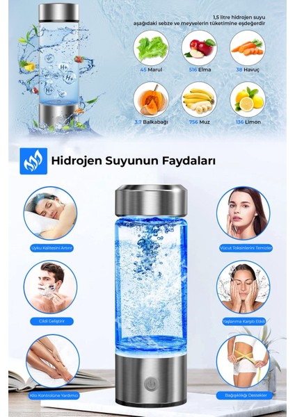 Taşınabilir Hidrojenli Su Üreteci Cihazı | Şarj Edilebilir & Spe/pem Teknolojili fiyatları