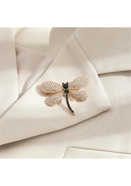 Vintage Esintili Yeşil Yusufçuk Broş, Parıltılı fiyatları