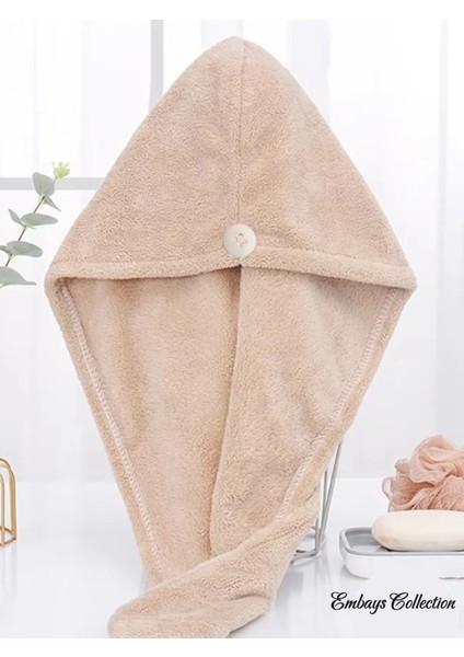 Düğme Lastikli Havlu Bone , Saç Bone ,pamuklu Saç Bone , Bukle Baş Havlusu ,saç Kurutma Bonesi