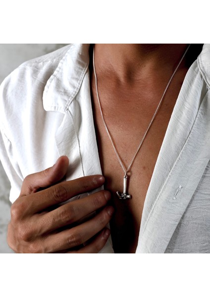 Gümüş Çekiç Kolye 925 Ayar Gümüş Çekiç Figürlü Erkek Kolye indirimleri