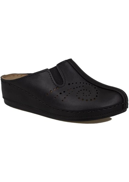 Siyah Kadın Hafif Dolgu Burnu Kapalı Terlik 09-269