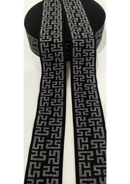 Özel Desen Siyah Gri Lastik Şerit