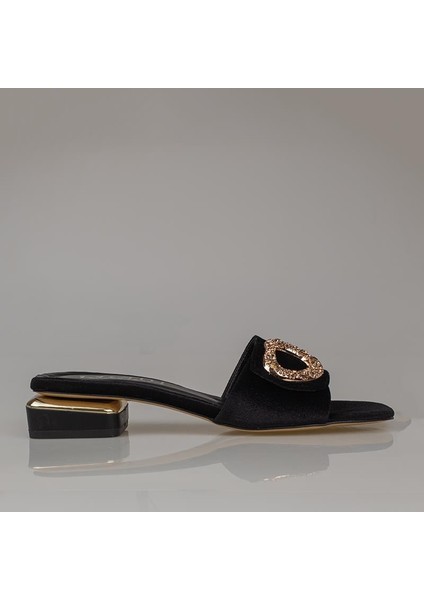 Siyah Düz Süet Saten Kadın Akustik Terlik fiyatları