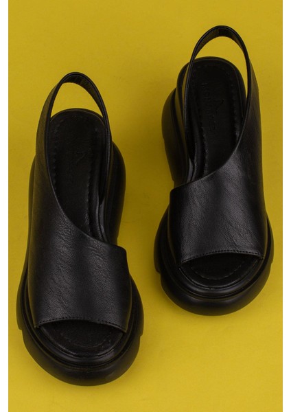 Siyah Kalın Taban Ultra Hafif Yan Kapalı Kadın Sandalet indirimleri