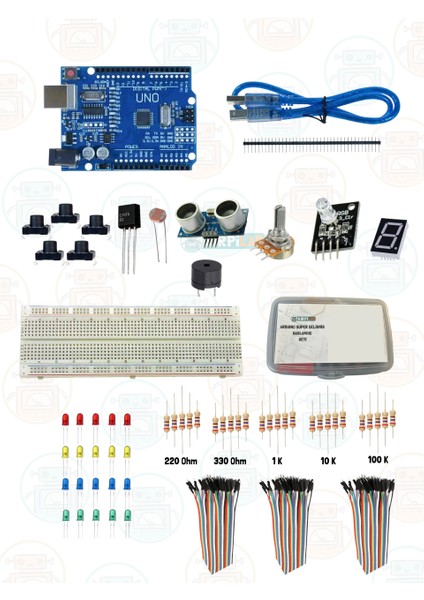Arduino Başlangıç Seti 25 Parça 147 Bileşenli Maker Seti + Saklama Kutulu