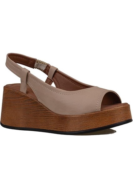 Vizon Kalın Hafif Dolgu Topuk Kadın Sandalet