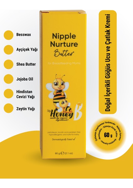 Nipple Nurture Butter Doğal Içerikli Göğüs Ucu Ve Çatlak Kremi 60 gr