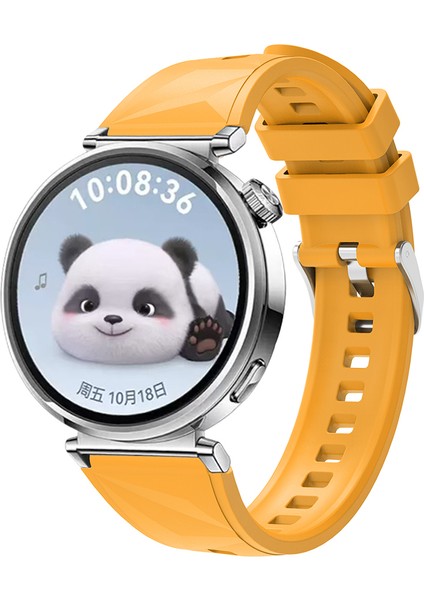Huawei Watch Gt5 41MM Uyumlu Xemu KRD-129 Silikon Kordon Strap Kayış-Sarı