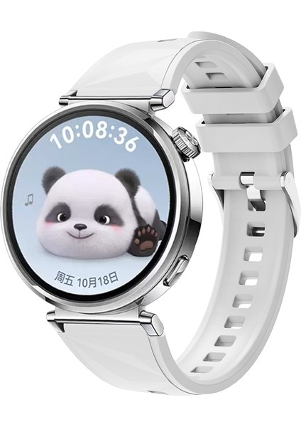 Huawei Watch Gt5 41MM Uyumlu Xemu KRD-129 Silikon Kordon Strap Kayış-Beyaz