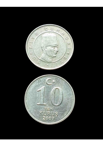 2005 10 Yeni Kuruş Koleksiyon Para Madeni Para Eski Para Hobi Hediye Antika Darpane