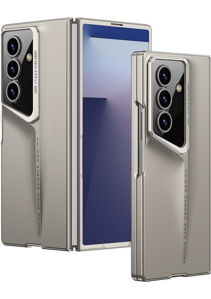 Galaxy Uyumlu Z Fold 7 Kılıf Ultra Ince Kamera Korumalı Sert Rubber Zore Procase Kapak-Titanyum-Gri