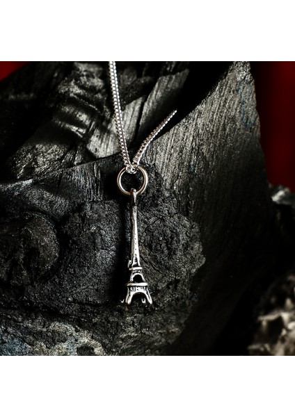 Gümüş Eyfel Kulesi Kolye 925 Ayar Gümüş Eyfel Kulesi Figürlü Unisex Kolye